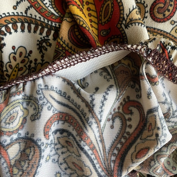 vintage jkla paisley print skirt orange earth tones size M - Picture 7 of 7